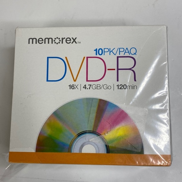 NEW Memorex DVD-R 10/Pk 16X 4.7GB/Go 120min - Picture 1 of 4